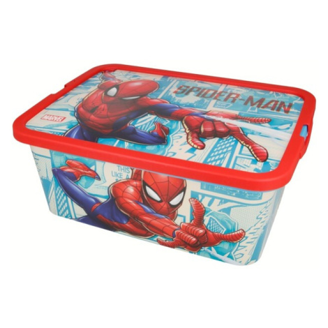 STOR - Plastový úložný box Spiderman, 13L, 02625