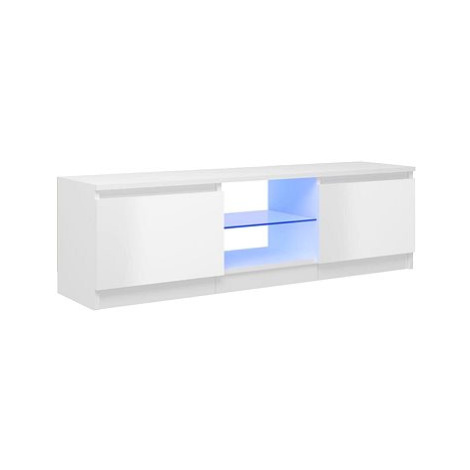 SHUMEE s LED osvětlením bílý s vysokým leskem 120 × 30 × 35,5cm