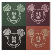 Obraz na plátně Mickey Mouse - Chalk Faces, (40 x 40 cm)