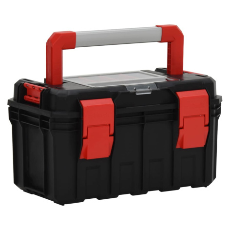 vidaXL Kufr na nářadí černý a červený 45 x 28 x 26,5 cm