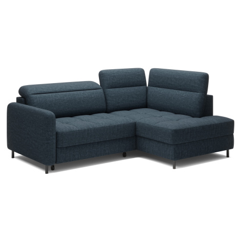 Rohová sedačka Barea pravá s pohyblivými opěrkami hlavy a kovovými nožkami - ELTAP