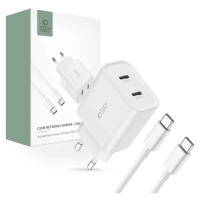 Nabíječka TECH-PROTECT C20W 2-PORT NETWORK CHARGER PD20W + TYPE-C CABLE WHITE (9319456607291)