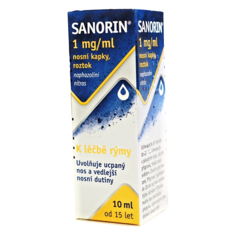 SANORIN 1mg/ml nosní kapky, roztok 10 ml