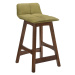 Estila Designová barová židle Nordica Nogal z ořechově hnědého masivního dřeva s nízkou opěrkou 