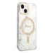 Guess GUBPP14SHMEACSH sada nabíječky MagSafe a pouzdra na iPhone 14 6.1" white Marble MagSafe