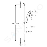 GROHE Vitalio Start Set sprchové hlavice, tyče a hadice, chrom 26953001