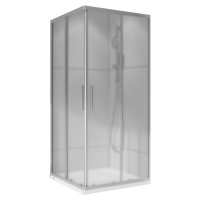 Kout sprchový WECCO SHINY 800×800 mm lesklý hliník/matné sklo