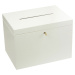 Dřevěný box na svatební přání na klíč - 29x20x21 cm - Bílý