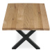 Stůl konferenční 110x70 cm, masiv dub, rovná hrana, kovová noha "X" 5x5 cm
