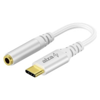 AlzaPower USB-C (M) to 3.5mm Jack (F) 0.1m stříbrný