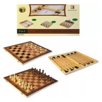 DŘEVO Hra šachy dáma backgamon 3v1