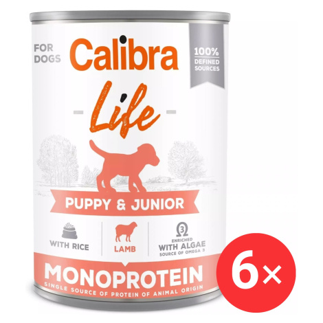 Calibra Dog Life konzerva pro štěňata a juniory s jehněčím a rýží 6 × 400 g