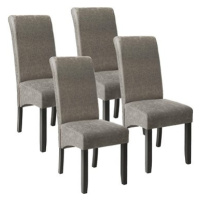 4× Jídelní židle ergonomické, masivní dřevo, mramorová šedá