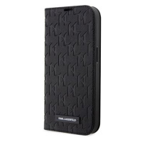 Karl Lagerfeld Saffiano Monogram Book Pouzdro pro iPhone 14 Pro Black