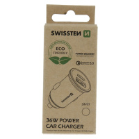 SWISSTEN CL adaptér PD USB-C + QUICK CHARGE 3.0 36W stříbrný (ECO Balení)