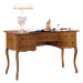 Estila Luxusní rustikální psací stolek Emociones z masivního dřeva s pěti zásuvkami a vyřezávaný