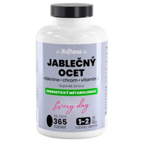 MedPharma Jablečný ocet, vláknina,  chrom, vitamin C tbl.365