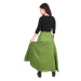 Lněná dámská dlouhá sukně - zelená, velikost M