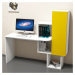 Kalune Design Psací stůl s regálem ACELYA bílý/žlutý