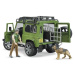 Bruder 02587 Land Rover Defender, figurka myslivce a psa