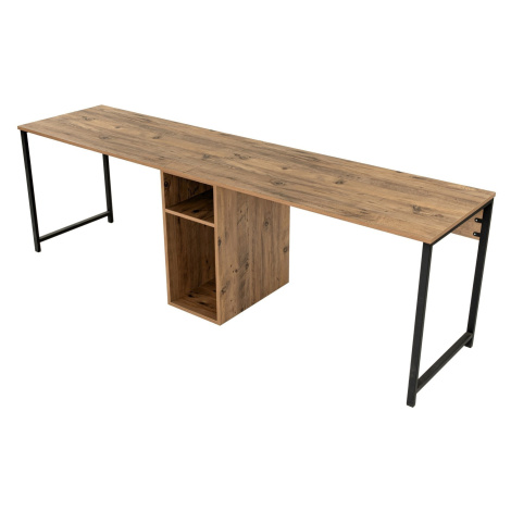 Kalune Design Kancelářská sestava pro 2 osoby TWIN borovice atlantská/černá