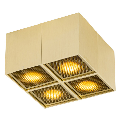 Designová bodová zlatá 4-světlá - Qubo Honey QAZQA