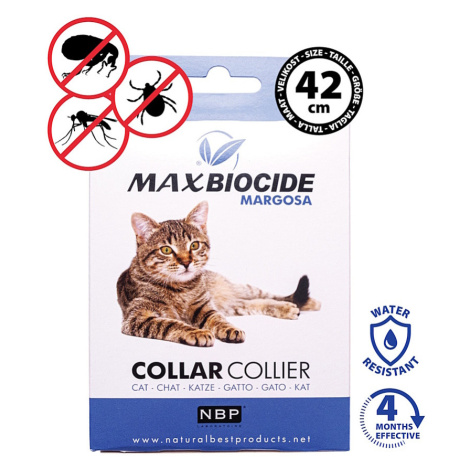 MAX BIOCIDE Collar cat antiparazitní obojek pro kočky 42 cm