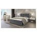 SFAB Kontinentální čalouněná postel MERCURY (120x200 cm) Barva látky: Světlá šedá (Riviera 91)