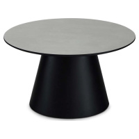 Konferenční stolek ve světle šedé a černé barvě s deskou v dekoru mramoru ø 80 cm Tango – Furnho