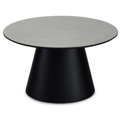 Konferenční stolek ve světle šedé a černé barvě s deskou v dekoru mramoru ø 80 cm Tango – Furnho Furnhouse