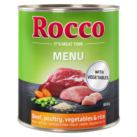 Rocco Menu 24 x 800 g - Hovězí, drůbeží, zelenina & rýže