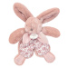 Plyšový zajíček na mazlení Bunny Comforter Pink Doudou et Compagnie v dárkovém balení růžový 18 