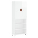 vidaXL Skříň highboard lesklá bílá 69,5 x 34 x 180 cm kompozitní dřevo