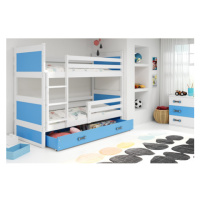 Dětská patrová postel RICO 190x80 cm Modrá Bílá