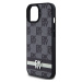 DKNY PU Leather Checkered Pattern and Stripe kryt iPhone 15 černý