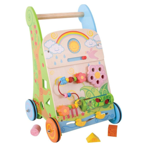 Bigjigs Toys Bigjigs Baby Dřevěné aktivní chodítko zahrada