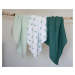 Textilní pleny z bavlněného mušelínu Cotton Muslin Cloths Beaba Jurassique sada 3 kusů 70*70 cm 