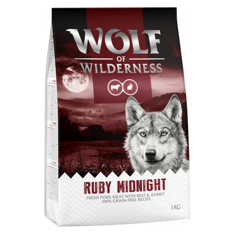 Wolf of Wilderness Adult "Ruby Midnight" - hovězí a králičí - bez obilovin - 1 kg