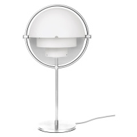 GUBI Stolní lampa GUBI Multi-Lite, výška 50 cm, chrom/bílá