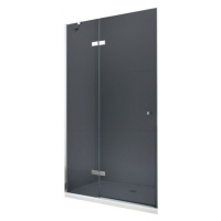MEXEN ROMA křídlové dveře 80x190 cm 6mm, chrom, grafit se stěnovým profilem 854-080-000-01-40