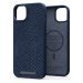 NJORD Salmon Leather Magsafe Case iPhone 14 Plus Blue