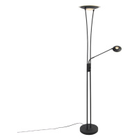 Moderní stojací lampa černá včetně LED s čtecím ramenem - Ibiza