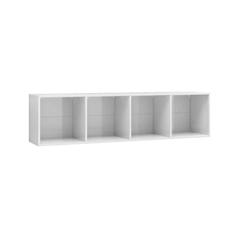 Shumee Knihovna/TV bílá s vysokým leskem 143×30×36 cm, 800267