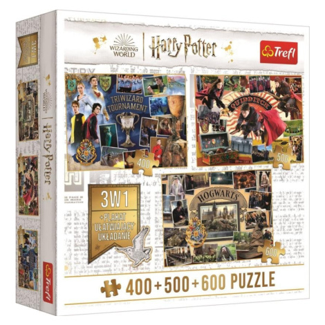 Trefl Puzzle Harry Potter: Turnaj tří kouzelníků, Famfrpál a Bradavice 400 + 500 + 600 dílků