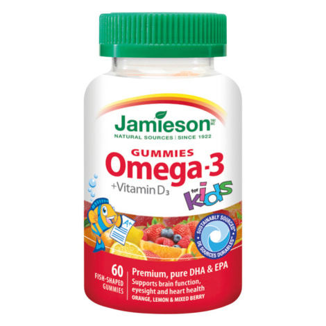 JAMIESON - Omega-3 Kids Gummies žvýkací pektinové pastilky přo děti 60 pas.