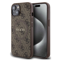 Guess PU Leather 4G Colored Ring MagSafe kryt iPhone 14 hnědý