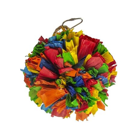 Duvo+ Závěsná barevná hračka pro exoty pompon z kukuřičných listů 17,2 × 10,8 × 10,5 cm M