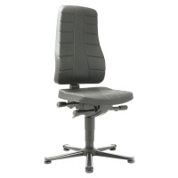 bimos Pracovní otočná židle All-in-One, s podlahovými patkami, PU lehčená hmota, černá