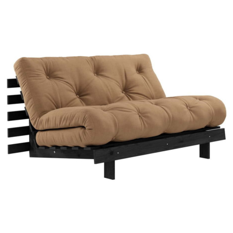 Hnědá rozkládací pohovka 140 cm Roots Black Night – Karup Design