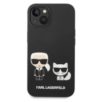 Pouzdro Karl Lagerfeld and Choupette Liquid Silicone iPhone 14 Plus černé